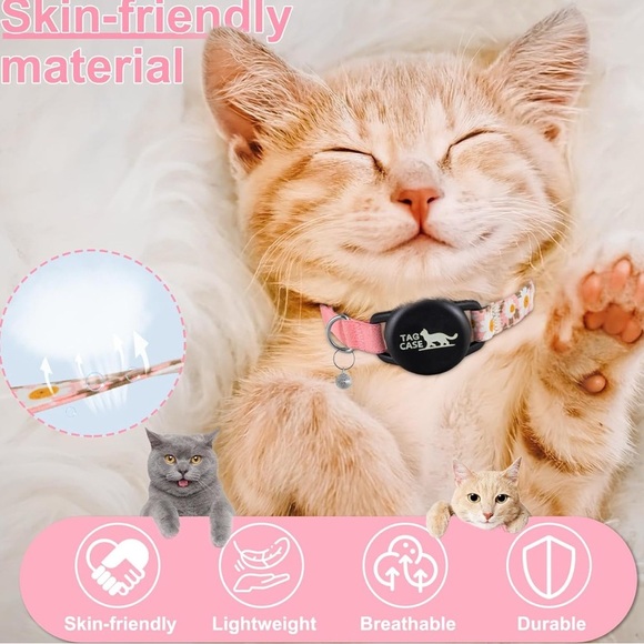 Apple Airtag Cat Collar with Breakaway Buckle and Airtag Holder (056) - Picture 4 of 4